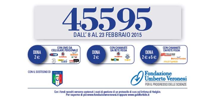 La FIGC al fianco della Fondazione Veronesi: un SMS solidale per i bambini malati di tumore
