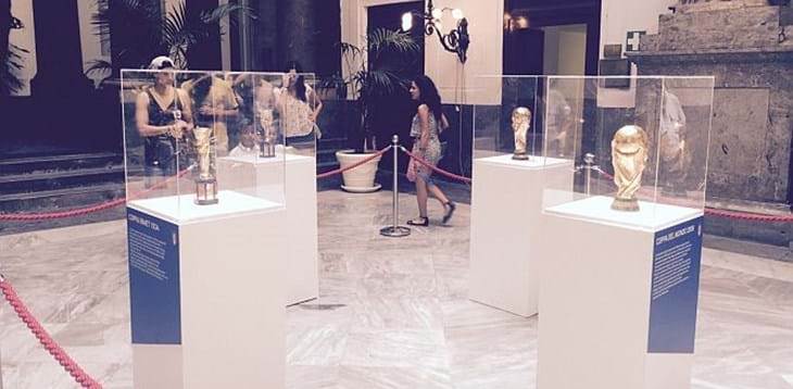Le 4 Coppe del Mondo in esposizione al Palazzo delle Aquile di Palermo