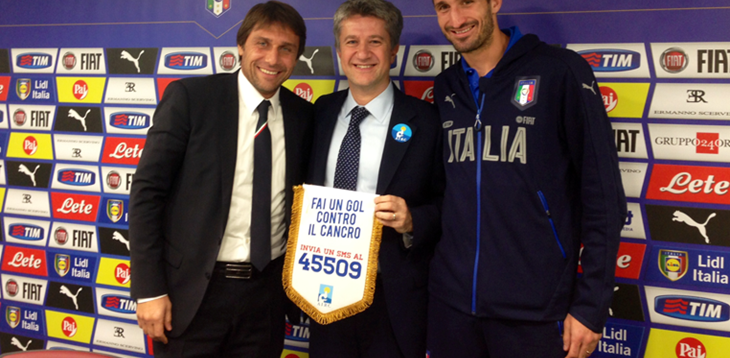 Italia-Romania: riscontro positivo per la campagna AIRC 'Un gol per la ricerca'